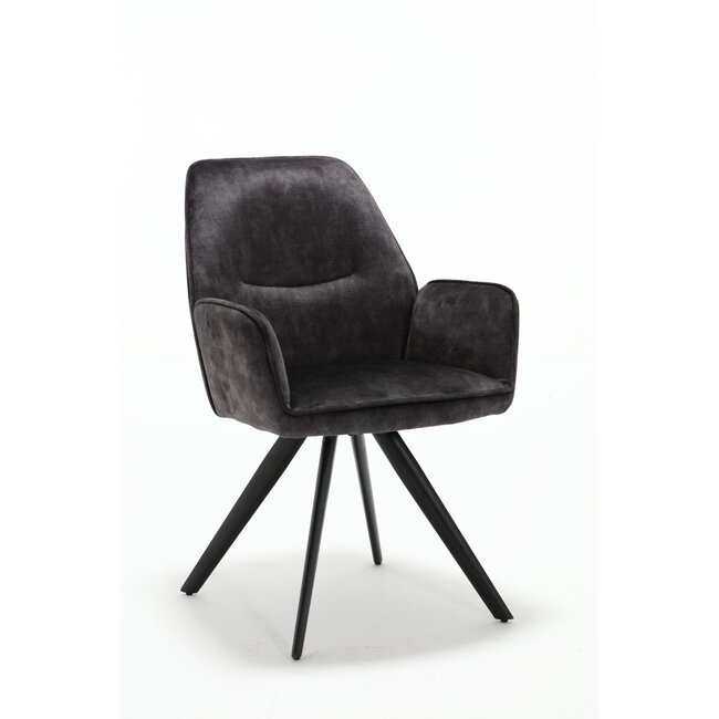 Starfurn Chaise de salle à manger Nova - Anthracite (lot de 2)