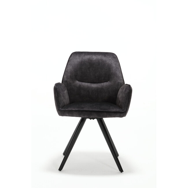 Starfurn Chaise de salle à manger Nova - Anthracite (lot de 2)