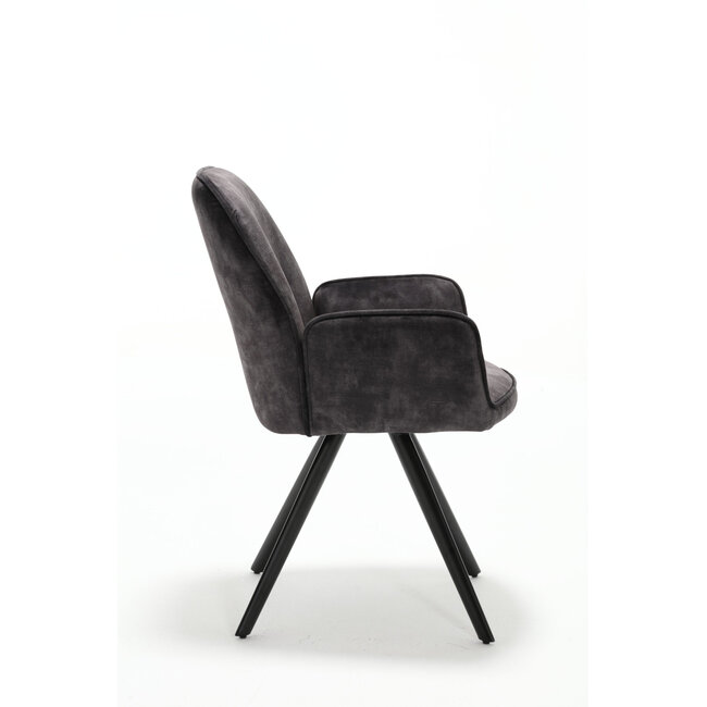 Starfurn Chaise de salle à manger Nova - Anthracite (lot de 2)