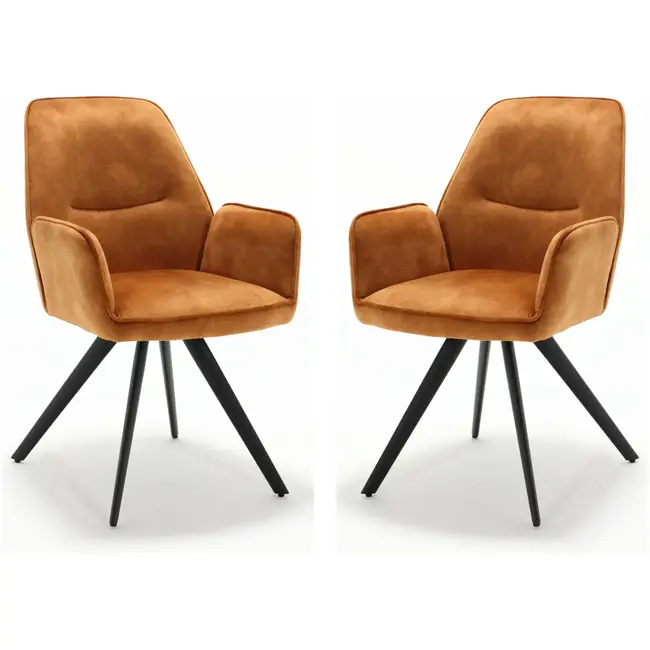 Starfurn Chaise de salle à manger Nova - Or (lot de 2)