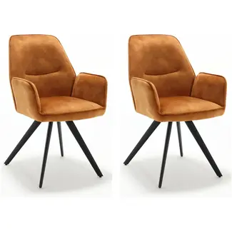 Starfurn Chaise de salle à manger Nova - Or (lot de 2)