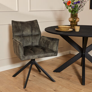 Starfurn Chaise de salle à manger Dani - Velours vert foncé (lot de 2)