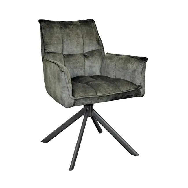 Starfurn Chaise de salle à manger Dani - Velours vert foncé (lot de 2)