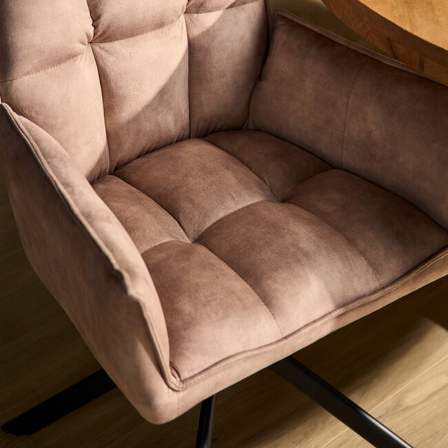 Starfurn Chaise de salle à manger Dani - Velours beige (lot de 2)