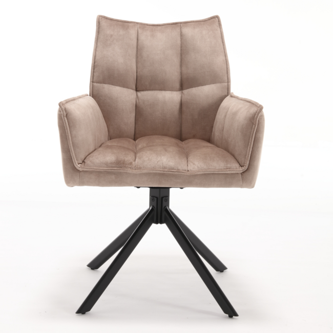 Starfurn Chaise de salle à manger Dani - Velours beige (lot de 2)