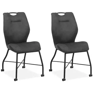 MX Sofa Krzesło do jadalni Nox - antracytowe (zestaw 2 szt.)