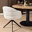 Starfurn Bella Dining Chair - Off-white - Black legs - With armrests