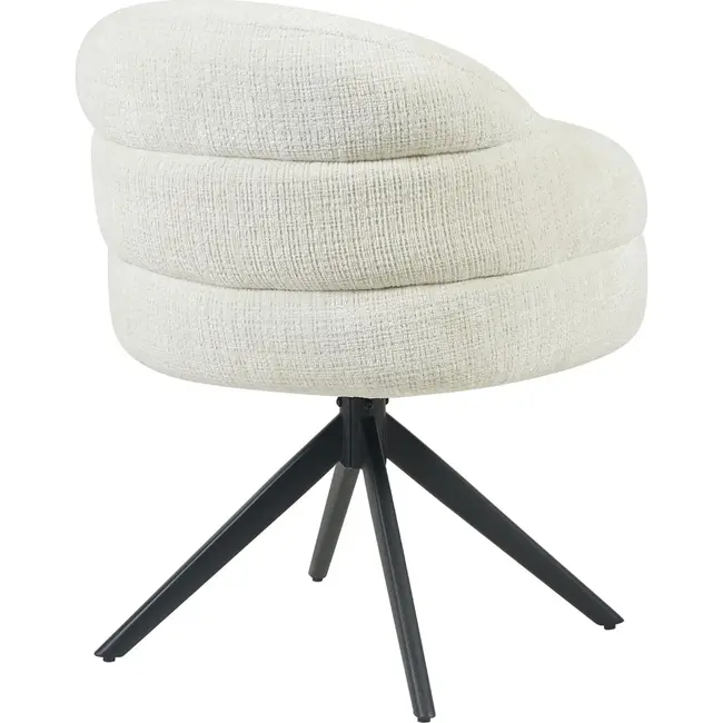 Starfurn Bella Dining Chair - Off-white - Black legs - With armrests