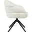 Starfurn Bella Dining Chair - Off-white - Black legs - With armrests