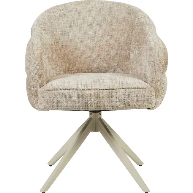 Starfurn Bella Dining Chair - Beige - Sand-colored Legs - With Armrests
