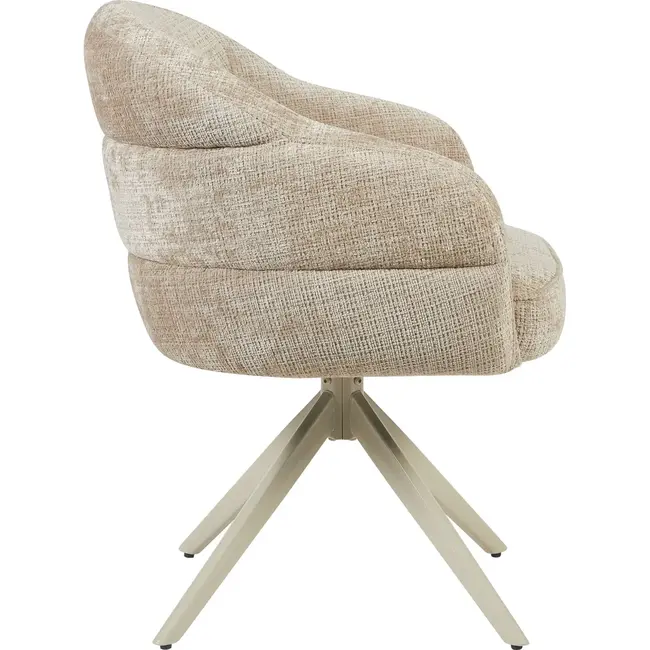 Starfurn Bella Dining Chair - Beige - Sand-colored Legs - With Armrests