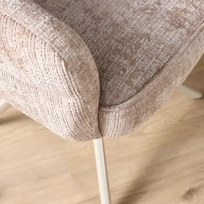 Starfurn Bella Dining Chair - Beige - Sand-colored Legs - With Armrests