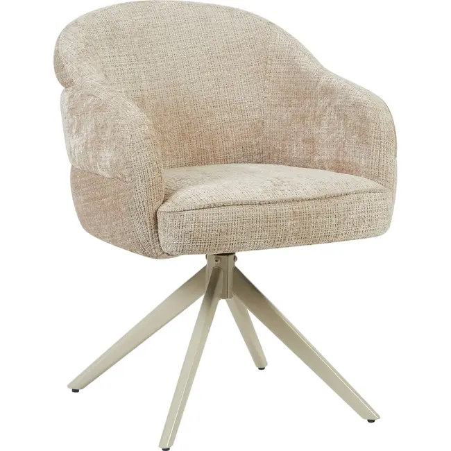 Starfurn Bella Dining Chair - Beige - Sand-colored Legs - With Armrests