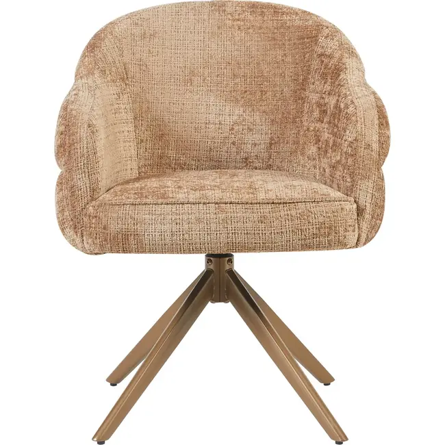 Starfurn Bella Dining Chair | Cinnamon | Bronze Base | With Armrests