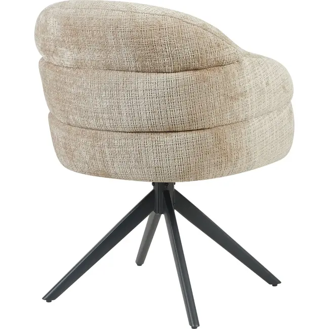 Starfurn Bella Esszimmerstuhl – Beige – Schwarze Beine – Mit Armlehnen