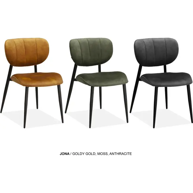MX Sofa Eetkamerstoel Jona - Antraciet (set van 2 stoelen)