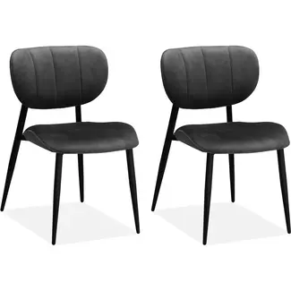MX Sofa Eetkamerstoel Jona - Antraciet (set van 2 stoelen)