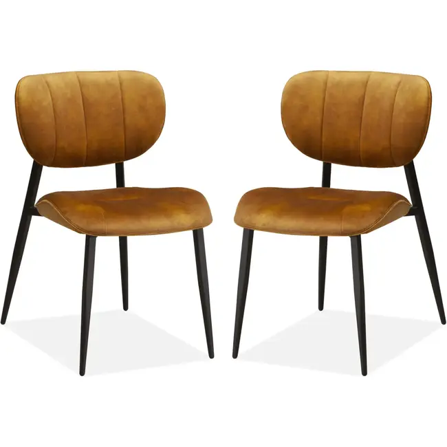 MX Sofa Krzesło do jadalni Jona - Cognac (zestaw 2 krzeseł)