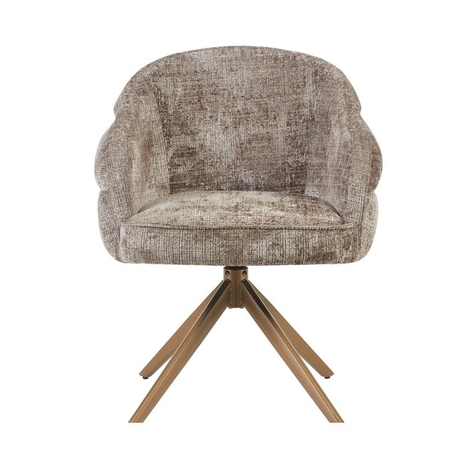 Starfurn Bella Dining Chair - Clay - Bronze Legs - With Armrests