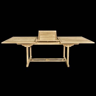 Decomeubel Table de jardin rectangulaire extensible Teck 180-240 cm