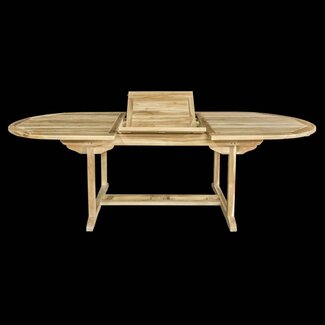 Decomeubel Owalny rozkładany stół ogrodowy z drewna tekowego 180-240 cm