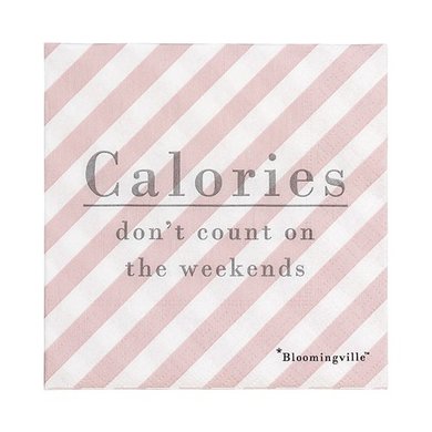 Bloomingville Bloomingville servetten "calories don't count on the weekends"