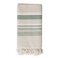 Bloomingville Bloomingville hammam handdoek beige groen
