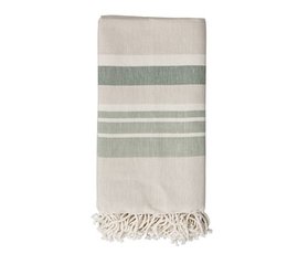 Bloomingville Bloomingville hammam handdoek beige groen