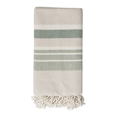 Bloomingville Bloomingville hammam handdoek beige groen