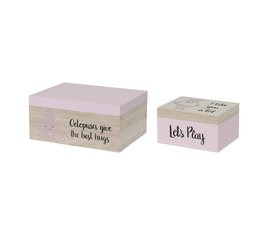 Bloomingville mini Bloomingville Mini set of 2 pink storage boxes