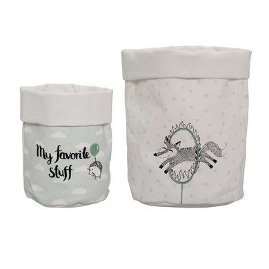 Bloomingville mini Bloomingville Mini set van 2 katoenen opbergzakken