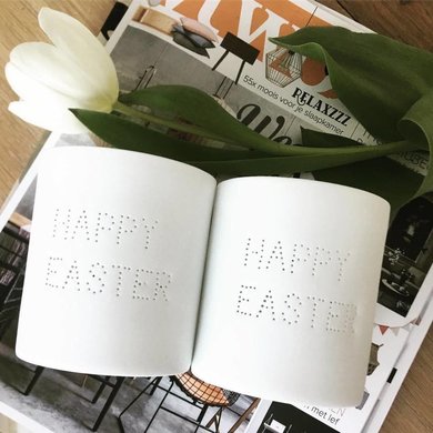 Bloomingville Bloomingville Happy Easter waxinelichthouder