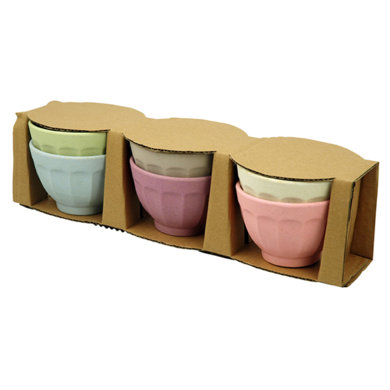 Zuperzozial Bamboe bowls set van 6 dawn