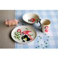 Zuperzozial Bamboe eetset - Hungry Flamingo set/3