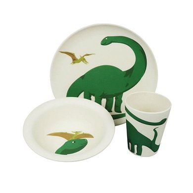 Zuperzozial Bamboo food set - Hungry Flamingo set / 3