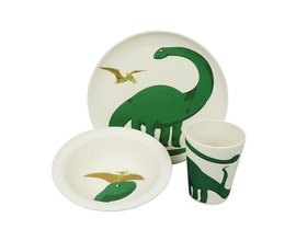 Zuperzozial Bamboe eetset - Dino set/3