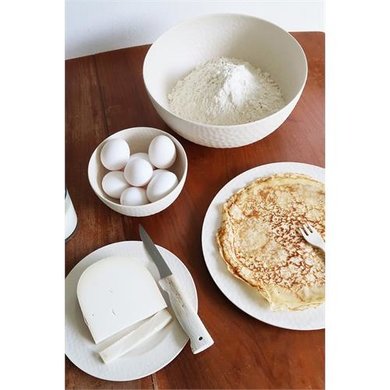 Zuperzozial Bamboo large bowl hammered coconut white