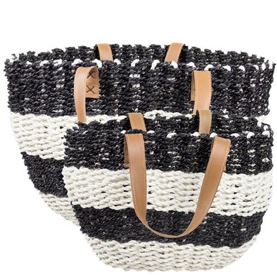 Bastion Collection Bastion Collections beach bag black white