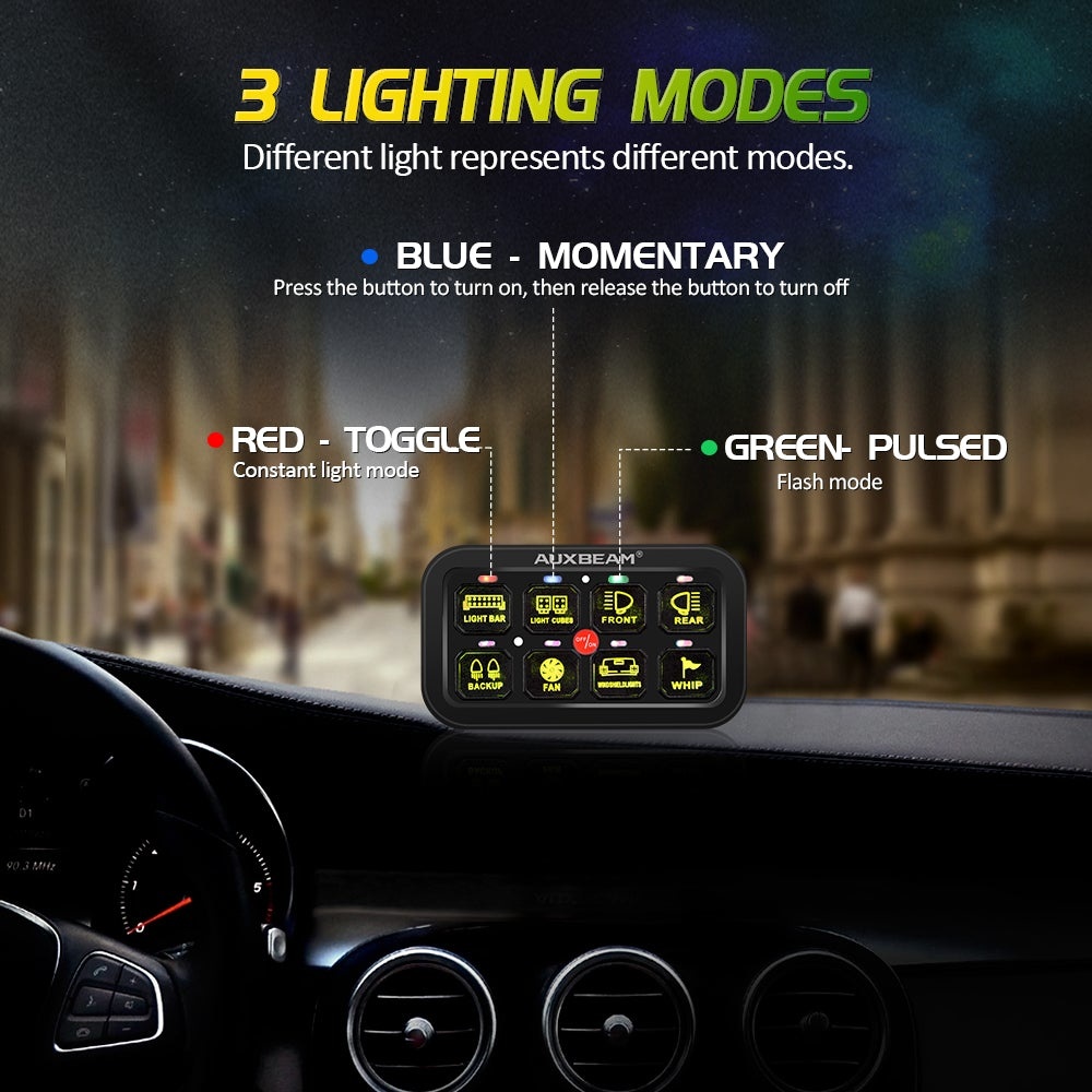 Auxbeam AR-800 Multifunction RGB Switch Panel with Bluetooth Controlled