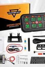 Auxbeam 8 Gang Led Switch Panel kit Automatic Dimmable Universal(Two-Sided Outlet) Green