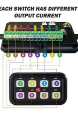 Auxbeam 8 Gang Led Switch Panel kit Automatic Dimmable Universal(One-Sided Outlet) Green