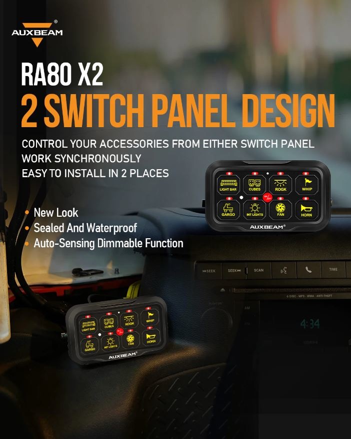 Auxbeam RA80 X2 RGB Switch  for RV's