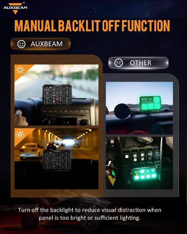 Auxbeam AC-1200 AUXBEAM Switch panel with Remote control  Off Road Lights