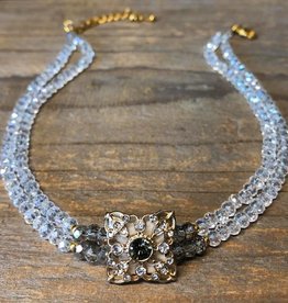 Kropfkette "Chrystal" dreireihig