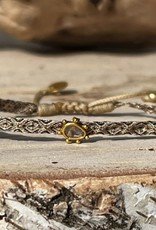 Macrameearmband mit echten Tourmalinen - 925 silber - vergoldet