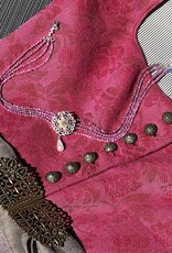 Kropfkette vierreihig - Perlen aus Rosenquarz