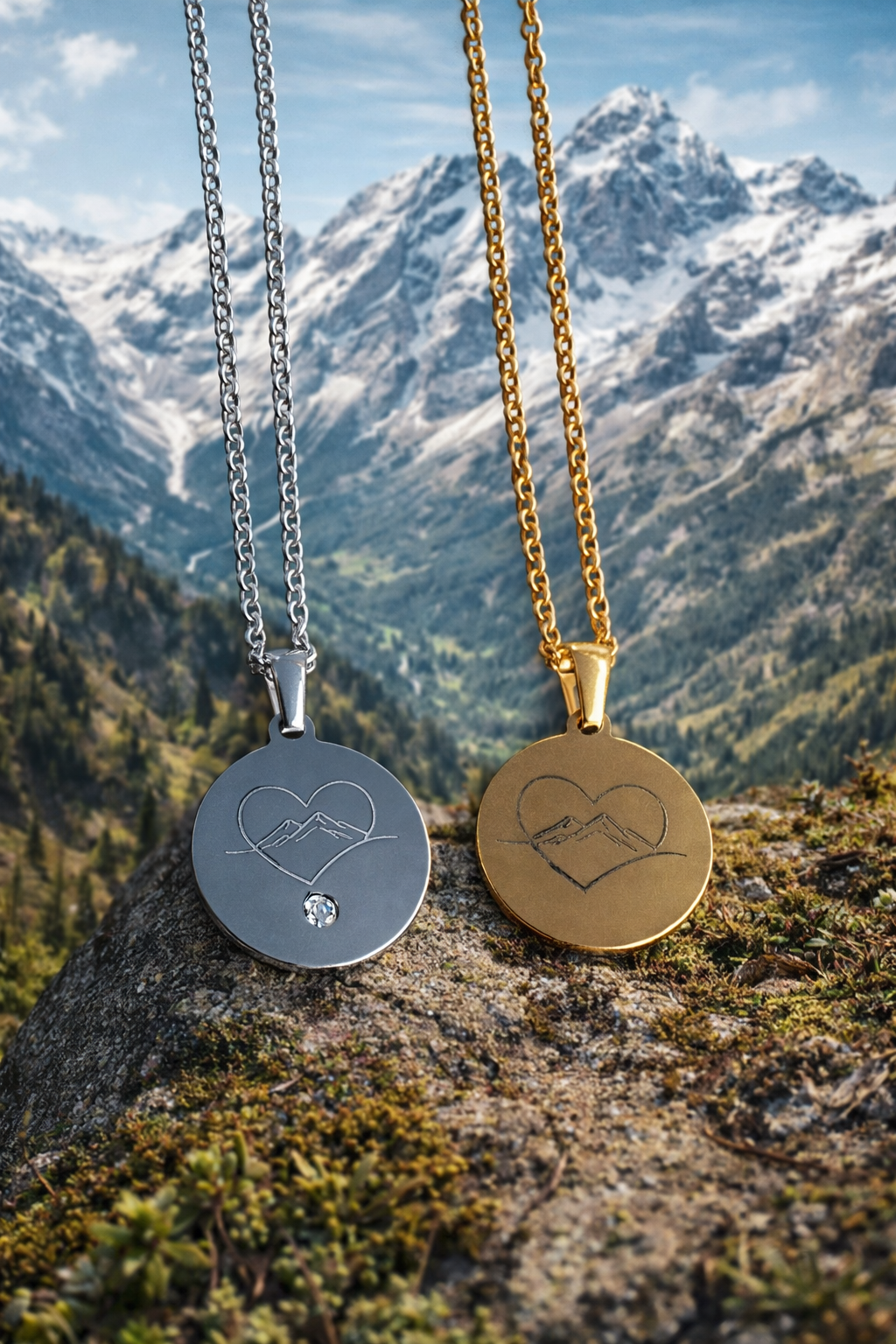 Kette Bergliebe Edelstahl goldfarben ohne Stein