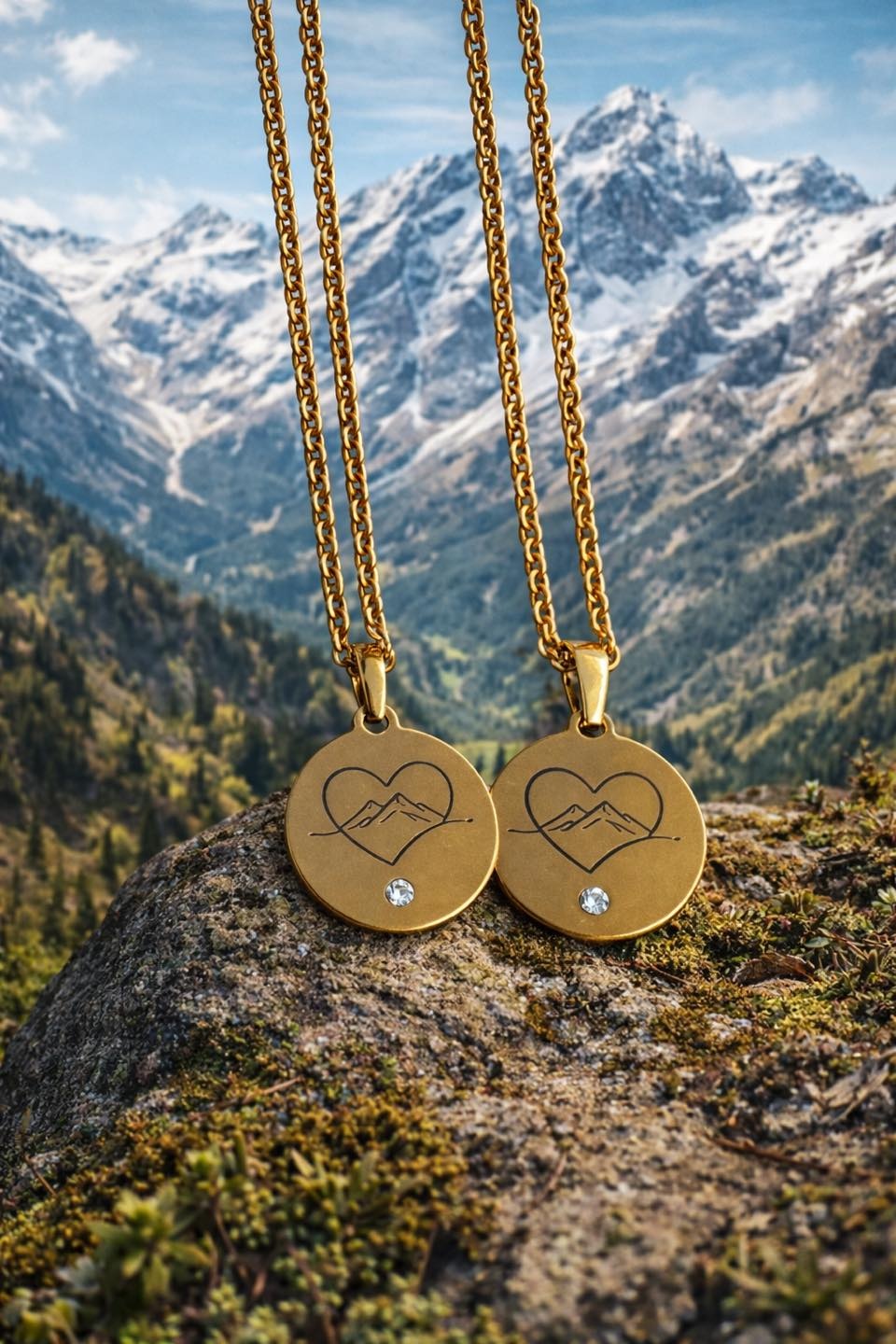 Kette Bergliebe Edelstahl goldfarben ohne Stein