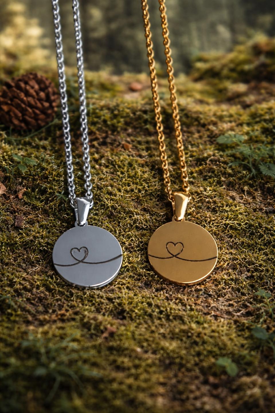 Kette Edelstahl mit verspieltem Herz