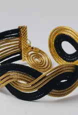 Armreif breit gold/weiß